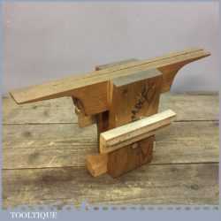 Vintage Handmade Wooden Hand Saw Vice - Old Woodworking Tool