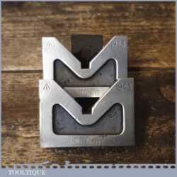 Vintage Matched Pair W Notting Engineers 2” Vee Blocks - Broad Arrow 1943