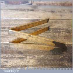 Vintage Rabone No: 1378 Boxwood Brass 24” Folding Ruler - Good Condition