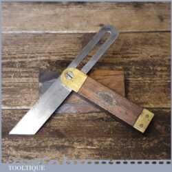 Vintage GTL Carpenters Beechwood Brass Sliding Bevel- Good Condition