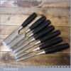 7 No Carpenter’s Stanley No: 5001 Bevel Edge Chisels - Sharpened Honed