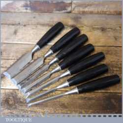 7 No Carpenter’s Stanley No: 5001 Bevel Edge Chisels - Sharpened Honed