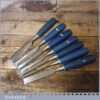 Mixed Set 7 Stanley No: 5001 Carpenter’s Bevel Edge & Firmer chisels - Sharpened Honed