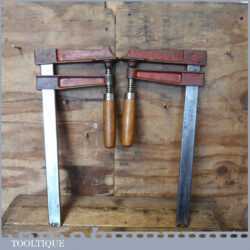 2 Vintage 18” Quick Release F Clamps Beechwood Handles - Good Condition