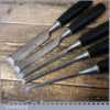 5 Vintage Stanley No: 5001 Socketed Bevel Edge Chisels ¼” - 1” Sharpened Honed