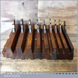 Nice Vintage Harlequin Set 9 Beading Beech Moulding Planes - Moseley & Greenslade