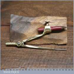 Vintage Patented Solid Brass 4 ½” Pencil Compass - Good Condition