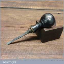 Antique 19th Century Clockmakers Small Screwdriver With Ebonised Handle