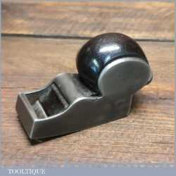 Rare Antique Bullnose Cast Steel Compass Plane - Rosewood Wedge