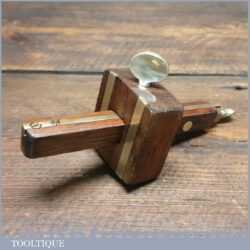 Vintage Carpenter’s Mahogany Brass Mortise Gauge - Good Condition