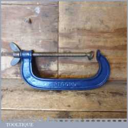 Vintage 8” Record Fine Threaded Woodworking G Clamp - Good Condition