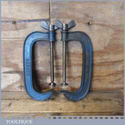 Vintage Pair Of 8” Record Woodworking G Clamps - Good Condition