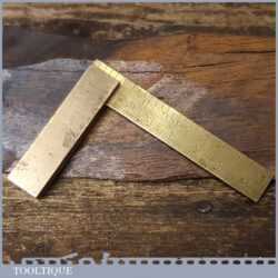 Vintage Carpenters 3” Brass Metric Imperial Calibrated Try Square