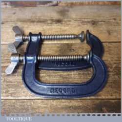 Vintage Pair Of 4” Record Woodworking G Clamps - Good Condition