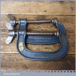 Vintage Pair Of 3” Record Woodworking G Clamps - Good Condition