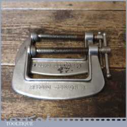 Vintage Pair Of 3” Record Junior Woodworking G Clamps - Good Condition