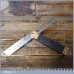 Vintage Ross & Alexander Ebony Brass 10 ½” Adjustable Bevel - Good Condition