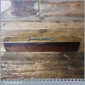 Scarce Antique Rosewood Brass Sighting Spirit Level - Good Condition Scarce Antique Rosewood Brass Sighting Spirit Level - Good Condition