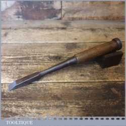 Antique 5/8” Signed Japanese Laminated Forge Steel Mortice Chisel - Sharpened Honed