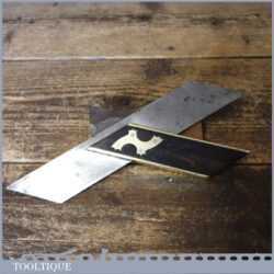 Vintage Carpenter’s 8” Ebony Brass Mitre Hook Or Square - Good Condition