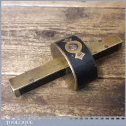 Antique Double Adjustment Brass Ebony Mortise Gauge - Smooth Action Good Pins