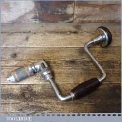 Exceptional Scarce Vintage Stanley USA No: 923 Carpenter’s Nickel Plated Rosewood Ratchet Brace