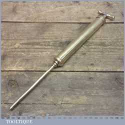 Vintage Solid Brass Grease Gun Measuring 14” Long