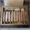Scarce Vintage Boxed Set Of 9 Wm. Ridgeway Forstner Brace Bits 1/4” – 1 ¼”