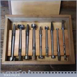 Scarce Vintage Boxed Set Of 9 Wm. Ridgeway Forstner Brace Bits 1/4” – 1 ¼”