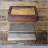 Pair Of Vintage Arkansas Lilly White Slip Stones In Mahogany Box