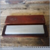 Vintage Norton Arkansas 8” x 2” Lilly White Natural Oil Stone In Mahogany Box