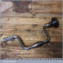 Antique Scotch Pattern Cast Iron Woodworking Brace Rosewood Handle