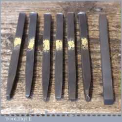Vintage Set Of 6 Jewellers Silversmiths Repousse Work Punches & 1 Slip Stone