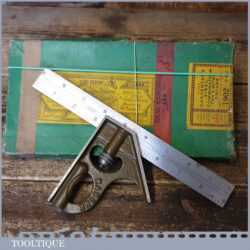 Vintage Boxed Rabone Chesterman No: 1902 Cast Steel Adjustable Combination Square