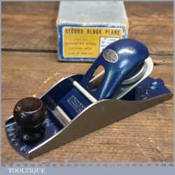 Vintage Boxed Record No: 0110 Block Plane - Fully Refurbished Ready To Use