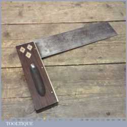 Vintage 9” Rosewood And Brass Set Square By Smallwood Of Birmingham