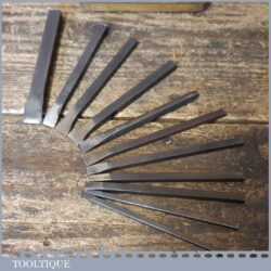 Vintage Set Of 11 Jewellers Silversmiths Straight Shape Repoussing Punches