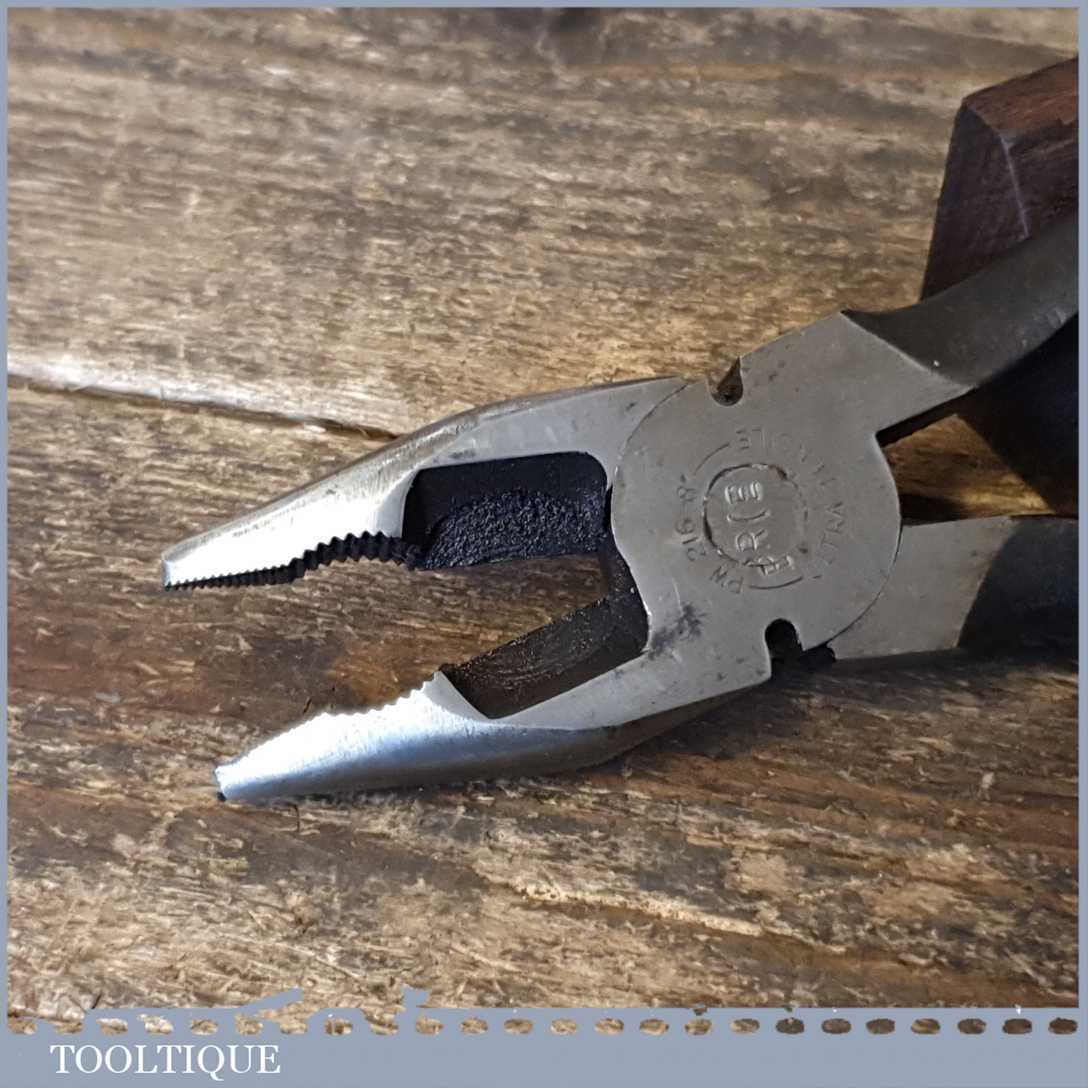 Vintage ElliotLucas 8” Short Nose Pliers Stamped BR Good Condition