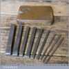Vintage Set Of 9 No: Rounded Silversmithing Repouse Punches - Good Condition