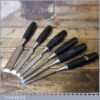 Vintage Set 6 No: Stanley No: 5001 Carpenter’s Bevel Edge Chisels - Sharpened Honed