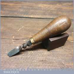 Unusual Spiral Stem Vintage Screwdriver Beechwood Handle For Split Nuts