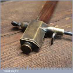 Fabulous Quality Brass Trammel Points On Hexagon Mahogany Spacer Bar