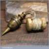 Antique Solid Brass Plumb Bob Complete With Wooden Spool & String