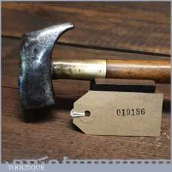 Extremely Rare & Early Antique Hammer With Brass & Fruitwood Handle