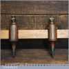 Unusual & Rare Antique Pair Wooden Trammel Points - Steel Tips & Brass Screws