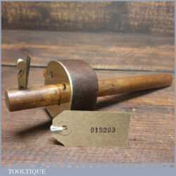 Vintage Brass Faced Beechwood Cutting Gauge - Good Condition