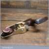 Scarce Antique Brass Bodied Lancashire Pattern Plane Mahogany Handles - Good Condition