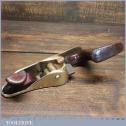 Scarce Antique Brass Bodied Lancashire Pattern Plane Mahogany Handles - Good Condition