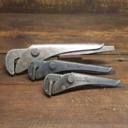 Set Of 3 No: Vintage Footprint Pipe Grips 6+7+9” Long - Good Condition