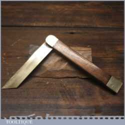 Antique Mahogany & Brass Shipwrights Bevel - Good Condition